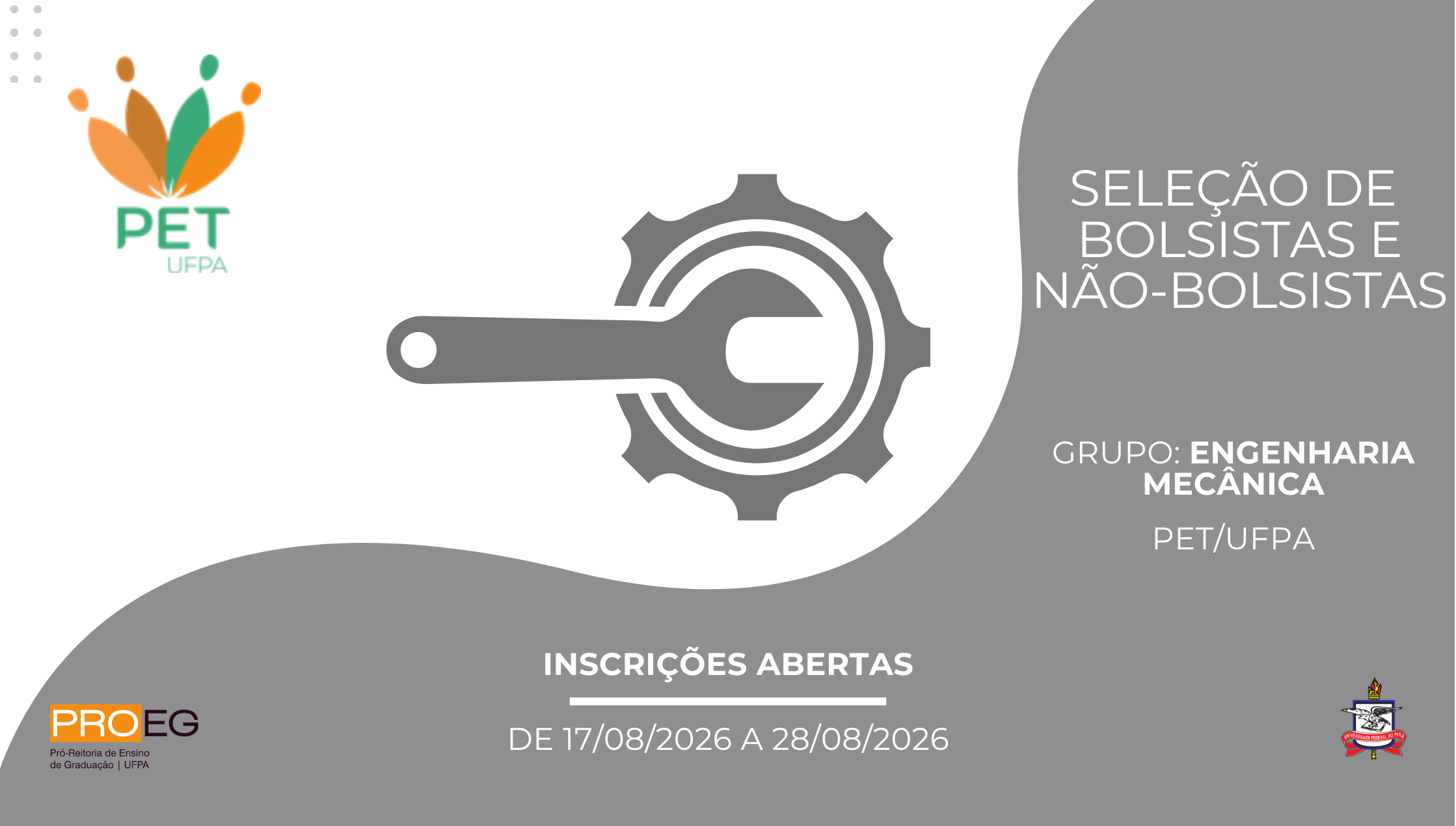 Edital PROEG N° 18/2026 - Seleção de Tutor(a) para o Grupo PET Engenharia Mecânica